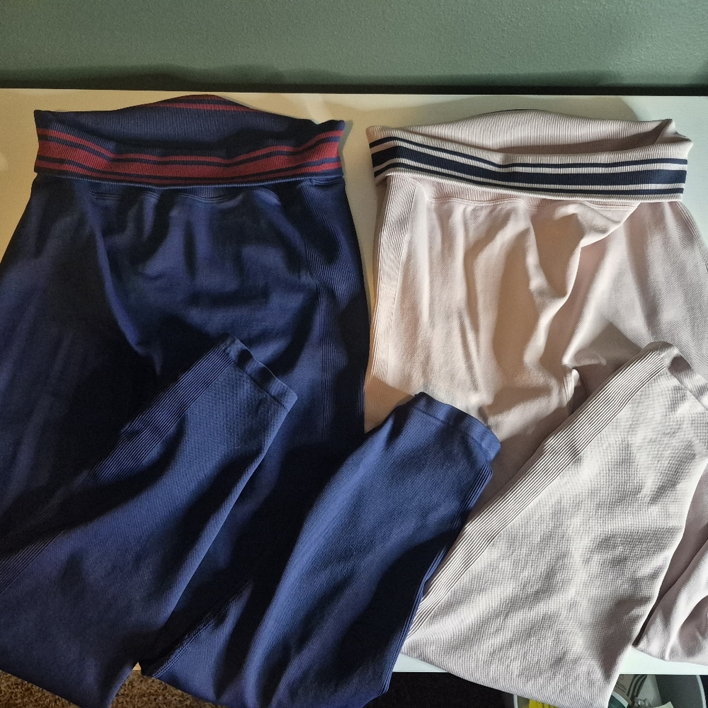 Victoria's Secret Navy and Light Pink Athletic Leggings